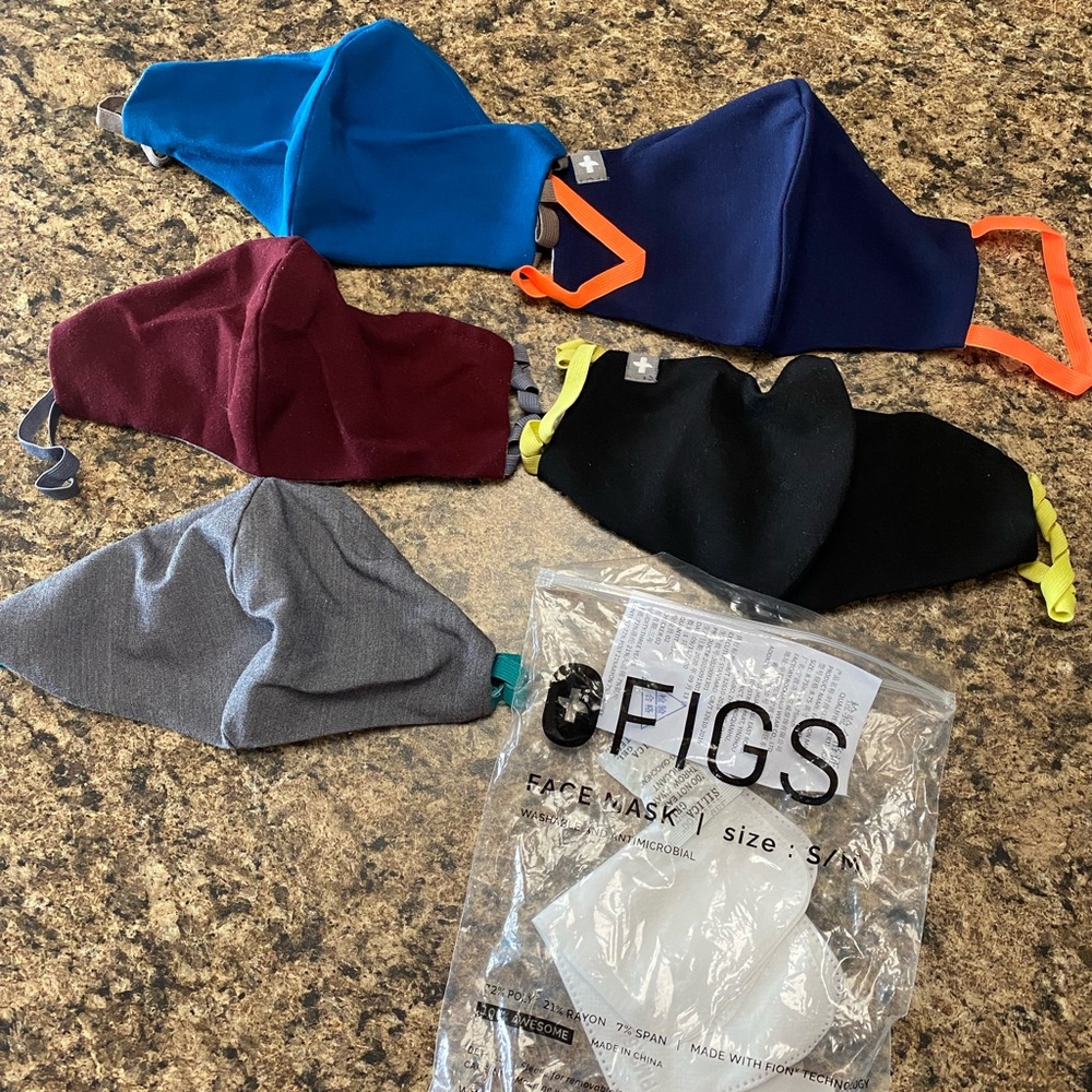 Figs Face Mask Set - Blue, Burgundy, Gray, Black